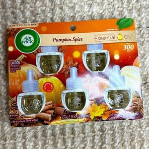 Air Wick Plug in Refills 5 Count Pumpkin Spice Fall Scent Autumn Essential Oil